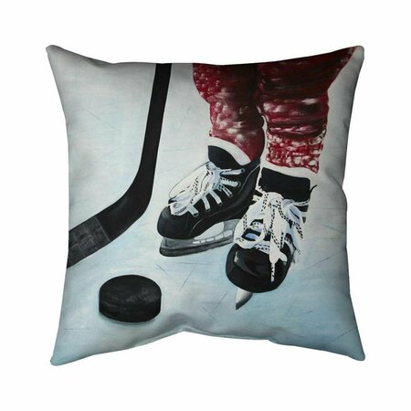 BEGIN HOME DECOR 26 x 26 in. Young Hockey Player-Double Sided Print Indoor Pillow 5541-2626-SP78